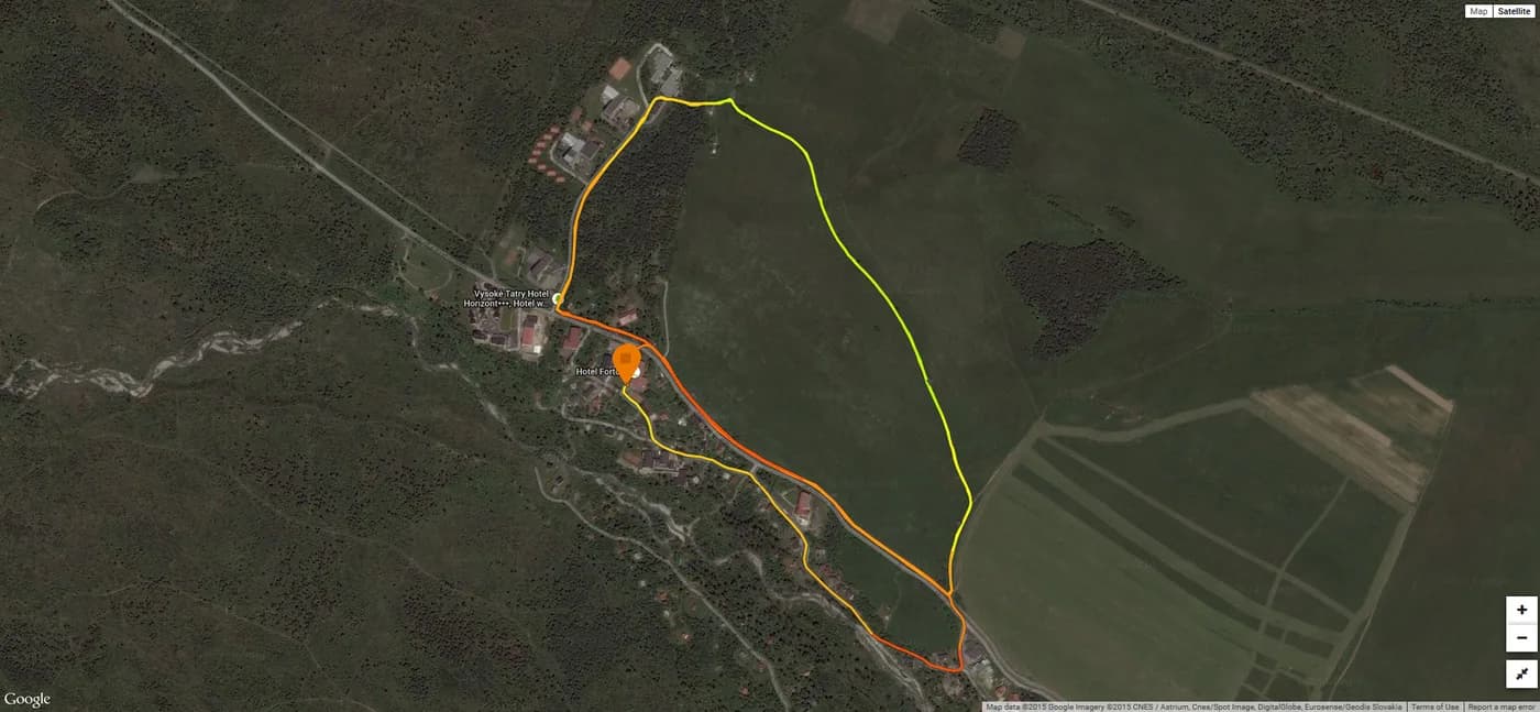 Mapa pretekov z GPS záznamu