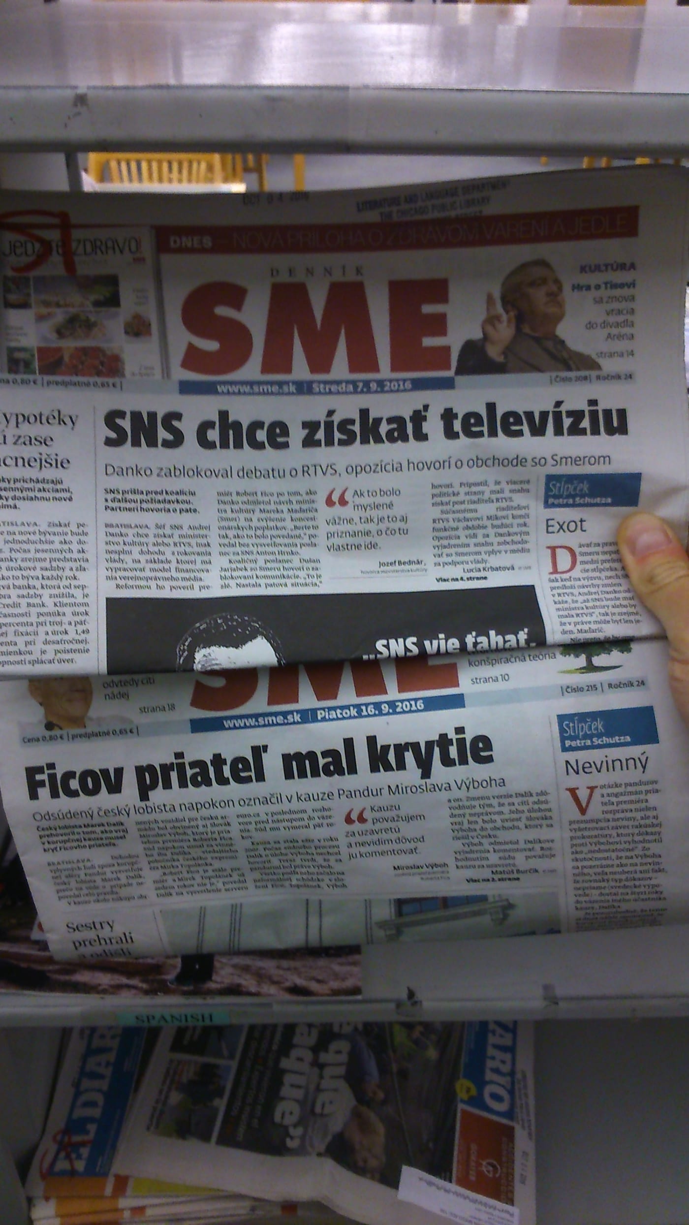 V Chicagu mali dennú tlač zo Slovenska, snáď ju nečítajú