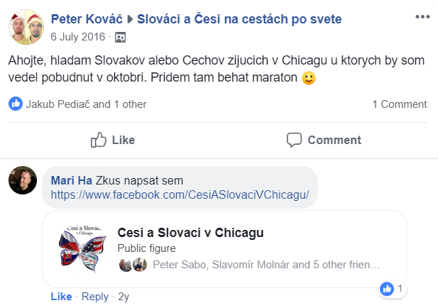 Facebook príspevok Chicago 16