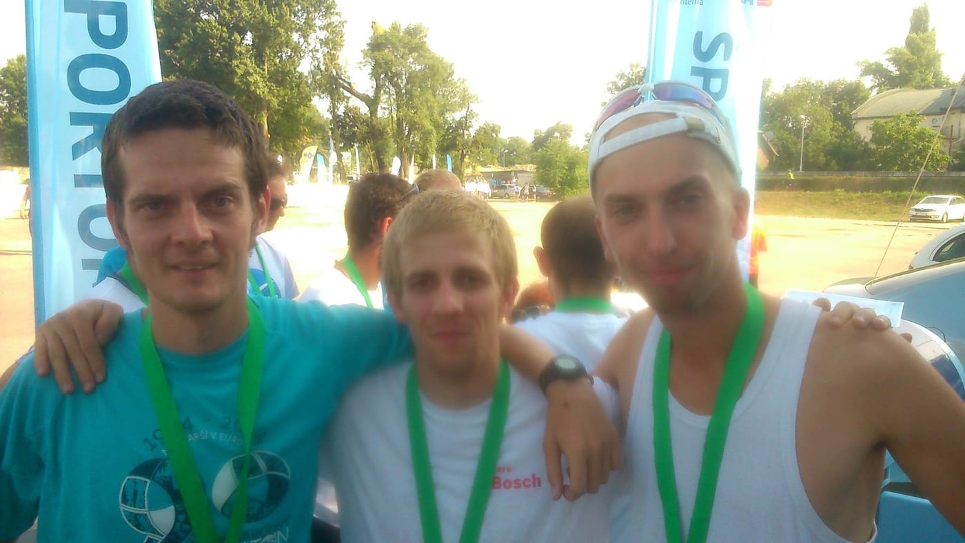 spoločná foto s Orlom a kamarátom Ďurom Drotovánom